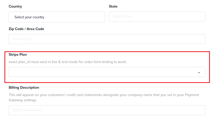 Select the Stripe recurring product in ClickFunnels