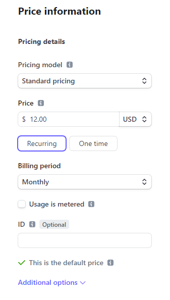 set up a subscription product in Stripe