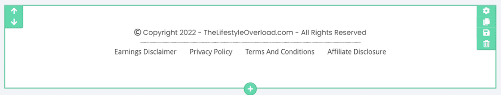adding the legal page navigation to the footer