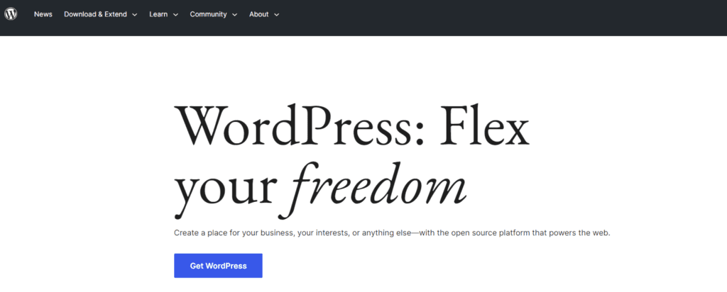 WordPress open source website and blogging platform